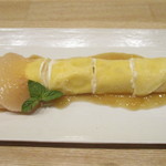 小料理 すず乃 - 桃のコンポート　クレープ包み