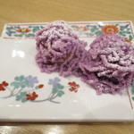 小料理 すず乃 - 紫芋と南瓜のモンブラン