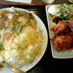 ポンポ子 - 五目チャーハン & 唐揚げハーフ