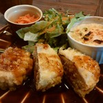 ごはんやtemana - 「おめでとうランチ」ミンチのレンコン挟み天
