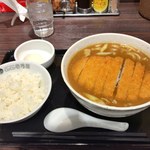 CoCo壱番屋 - 「カレーうどん」に「ライス+半熟タマゴ」
さらに「ロースカツ」