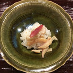 米増 - 北寄貝酢飯、器は岸野寛さんの、同じのん持ってます〜♪