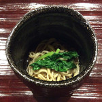 米増 - 途中のお蕎麦、葉ワサビ、ひんやりして美味しい