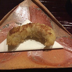 米増 - 2016.12  白子天ぷら、珍しい三角の皿