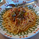 Saizeriya - ランチ茄子のトマトスパゲティ