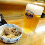 鳥げん - 2016年10月　生ビール中【620円】お通しはマトンでした。