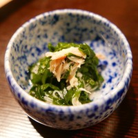 観山 - 先附②：小鉢　菊菜と蟹のお浸し