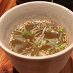 焼鳥 うの - 〆の鷄スープ。ホッとさせてくれる味わいだ