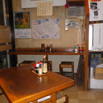 三角形の店内です