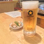 なかの食鶏 - 生ビール 280yen