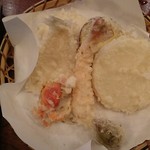 てんぷら 高七 - 天ぷら定食の天ぷら盛り