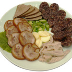 辰家 - 自家製スンデ＆豚足盛合せ