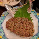 旬魚菜 しら川 - メアジなめろう　ねっとりとして美味しかった！