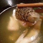 旬魚旬菜まるとび - くえの皮…もう言うことない。プリっプリでゼラチンたっぷり。