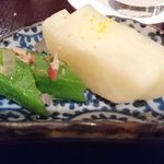 鮨 波やし - お新香（たくわん、おくら）