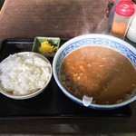 甘太郎商店 - カレーラーメン ライス付き
