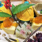 銀座 しのはら - 八寸（アップ）おめでたい南天も