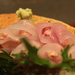 桜川 - 薄切りの身で肝を巻いてある