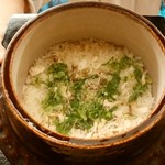 Akasaka Kikunoi - 御飯 /河豚御飯　生姜　葱　太白胡麻油
