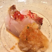 鮨　日本橋　鰤門 - めぬけ叩き 鬼おろしで