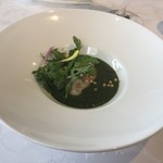 リストランティーノ ルベロ - ★6.5里芋のポレンタ　有機春菊のソース