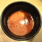 つけ麺 五ノ神製作所 - 海老味噌つけ麺(270g) 850円 のお替りしたつけ汁