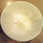 つけ麺 五ノ神製作所 - 海老トマトつけ麺(270g) 850円 のつけ麺の器