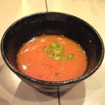 つけ麺 五ノ神製作所 - 海老トマトつけ麺(270g) 850円 のスープ割