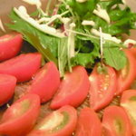 炭火焼と旬のおさかな 菜の花 - フルーツトマトのカルパッチョ