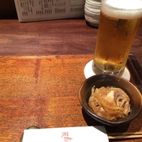 鳥茂 - ビールとお通し