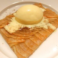かえりやま - ランチメニューA 1800円 のリンゴのタルト、バニラアイスクリーム添え