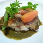 鱈と白子のソテーあわび肝ソース