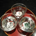 Denshouno Ajidokoro Mugendou - 地酒利き酒三種セット（由利政宗・秀よし・うまからまんさく）
