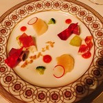 ル シエール - 帆立貝 合鴨の燻製 生ハム メロンの一皿