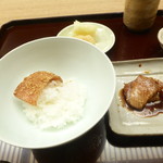 天神橋 青木 - 鰤の漬けで食事