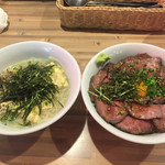 Yakiniku Kokokara - ハーフ温麺とハーフローストビーフ丼