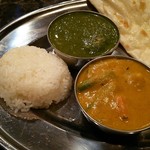 Indo Ajian Dainingu Sathi- - 野菜カレー(甘口)・サグチキンカレー(甘口)・ライス