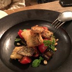 organ - 2017.01.14　テーブルで完成する「穴子スモークのフリットと茄子、トマト、葉野菜のサラダ」②