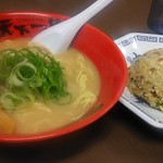 天下一品 - こってり並/半チャーハン定食1000円