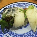 無添くら寿司 - ふぐ三種盛り　税込216円(2017.01.17)