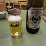 瓶ビールを飲んで鰻丼待ち♪