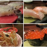 八郎鮨 - 車エビ踊り、千葉沖金目、イクラ醤油漬け