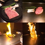 鉄板ステーキハウスsuzuka  欅 - お肉焼いてます！ファイヤー！