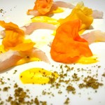 レフェルヴェソンス - 回想～ オリヴィエ・ローランジェへのオマージュ、かます、南瓜と切り干しニンジン、ライムのヴィネグレット、海王のエピス