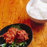 Tetsu Nabeya Tetsu - ＋250円のAセットにすると唐揚げとご飯が付きます^^;