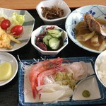 女性部食堂 - 刺身定食1300円　2014.5