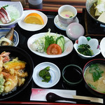 魚と屋 - 甘海老天丼(1300円）