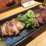 鉄板居酒屋OHANA - 牛肩ロースステーキ＆鶏もも炙り盛合せ