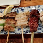 日本料理 いふう - 焼鳥は、ねぎま、せせり、むね肉、なんこつ、レバ、ささみわさびを注文♪