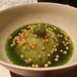 界 遠州 - 季節の蓋物
       　「蟹の養老蒸し　　三ッ葉餡 ぶぶあられ」
      